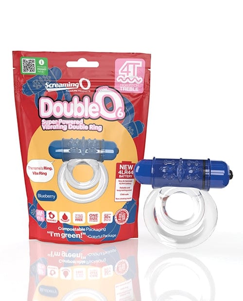 Screaming O 4T DoubleO 6 Blueberry Vibrating Cock Ring - Enhance Intimacy & Pleasure for Couples (Bedroom Accessory, Adult Toy)