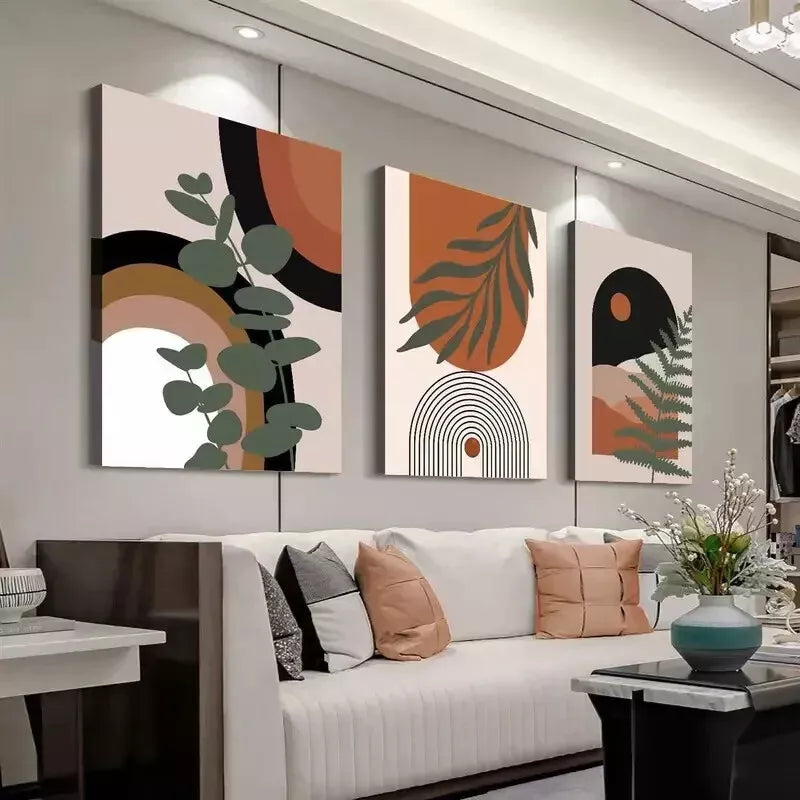 3-Piece Desert & Palm Leaves Wall Art Set - Framed Canvas 50x70cm - High Quality Print - 100% Australian Made - Ready to Hang - Perfect for Living Room, Bedroom & Office Decor