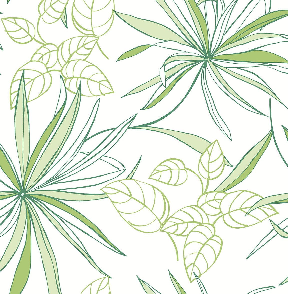 NextWall Spider Plants Peel and Stick Wallpaper - Green Self-Adhesive Removable Wallpaper for Home Decor, Nursery, Bedroom & Office | Easy to Install & Remove