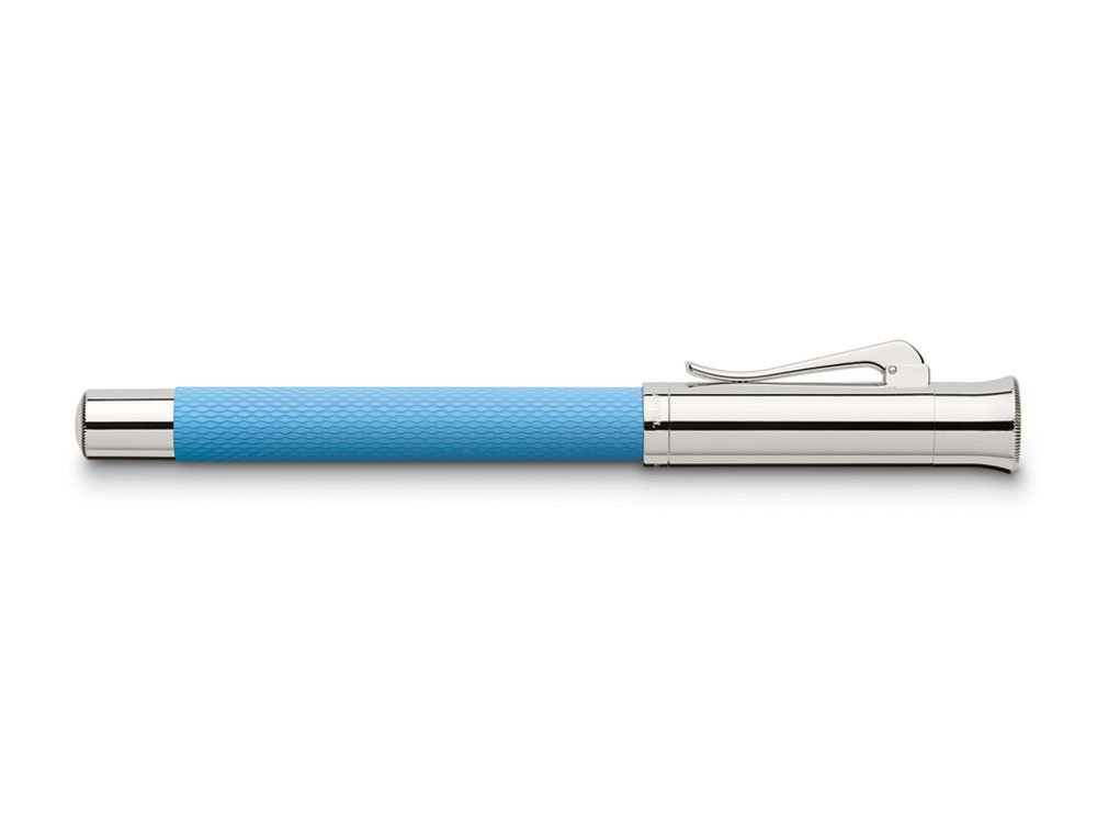 Faber Castell 145281 Fountain Pen - Fine Point (F) Guilloche Countle Collection in Gulf Blue - Genuine Import for Writing & Gift Giving - Perfect for Office, School & Calligraphy