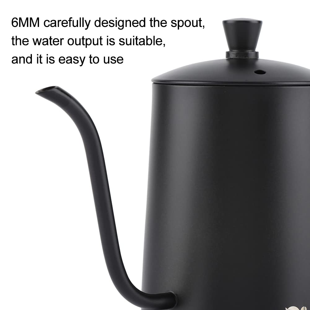Bewinner 550ml Stainless Steel Gooseneck Coffee Kettle with Lid - Precision Pour Over Coffee Maker for Stovetop, Home Kitchen & Coffee Shops - Ideal for Pour Over, French Press & Tea Brewing