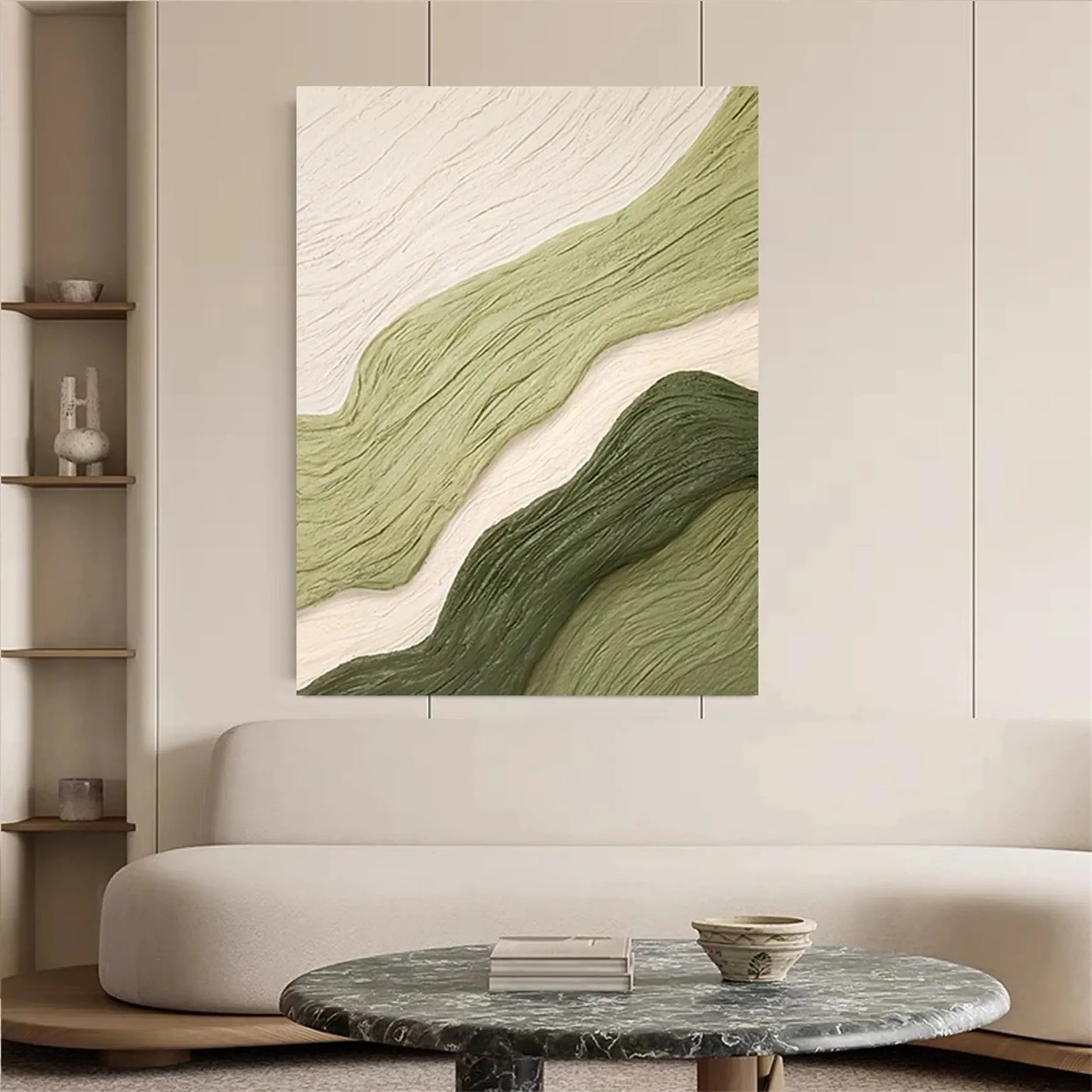 Blue & Green Abstract Art Print #BG036 - Modern Wall Decor for Living Room, Bedroom & Office