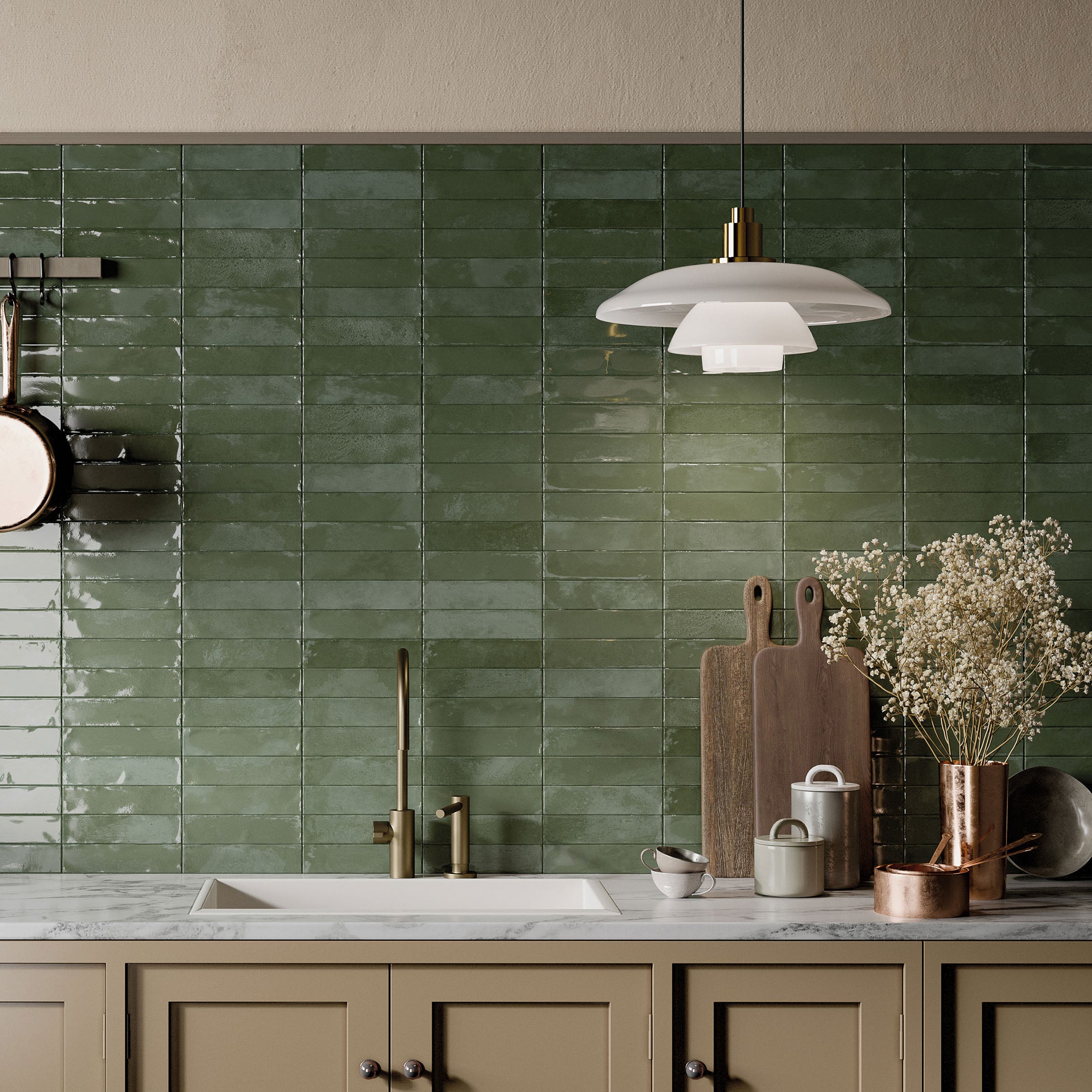 Authentic Marrakech Zellige Subway Tiles - Handcrafted Moroccan Ceramic Wall Tiles for Kitchen Backsplash, Bathroom & Shower Renovation