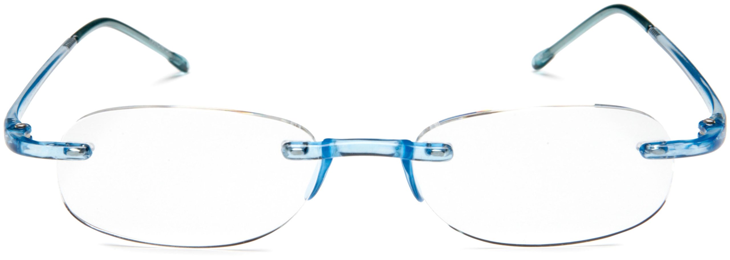 Scojo Gels Rimless Reading Glasses for Men & Women - Lightweight Comfortable Eyewear for Reading, Computer Work & Crafts - Blue Light Blocking +1.00 to +3.50 Magnification
