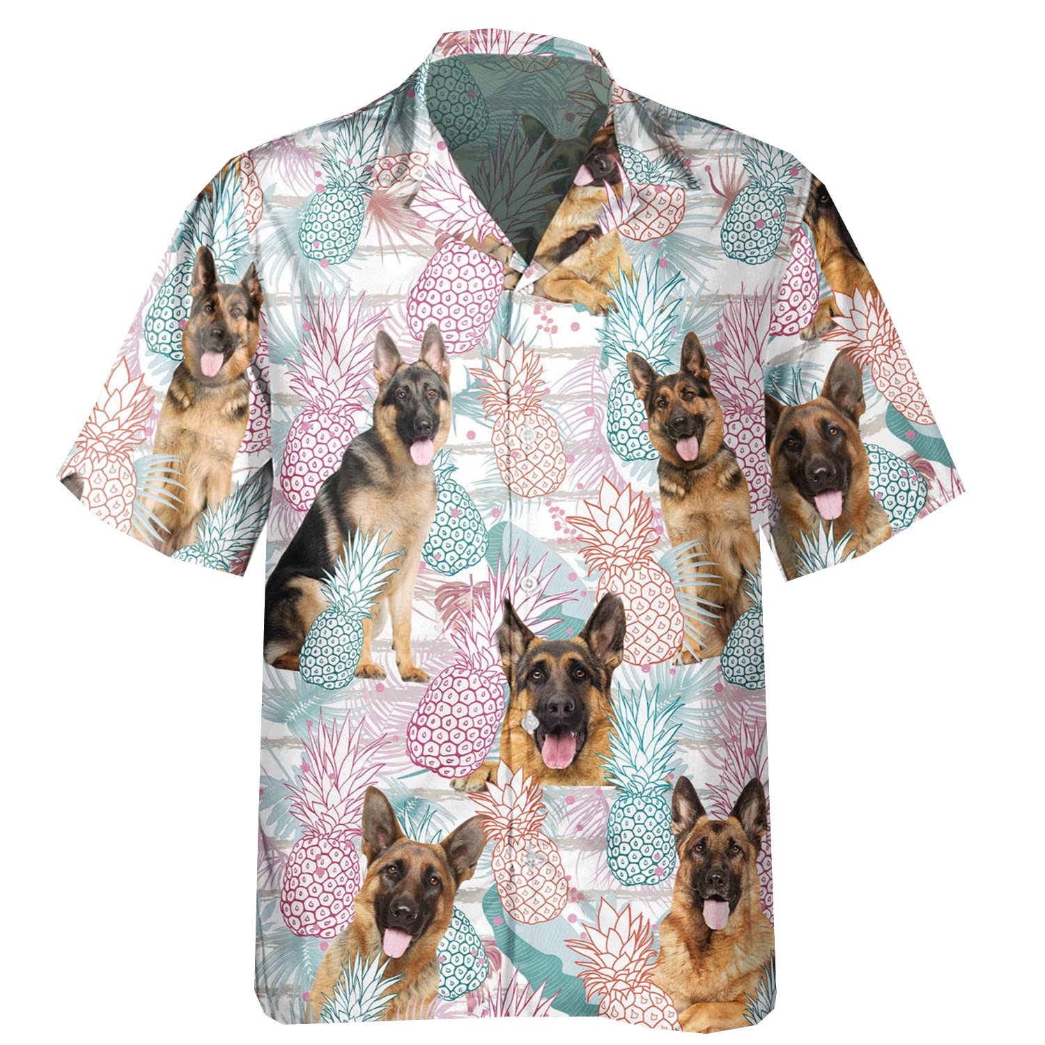 Men's Tropical Dog Hawaiian Shirts - Short Sleeve Button Down Shirt for Dog Lovers | Beach Party, Summer Vacation & Casual Wear