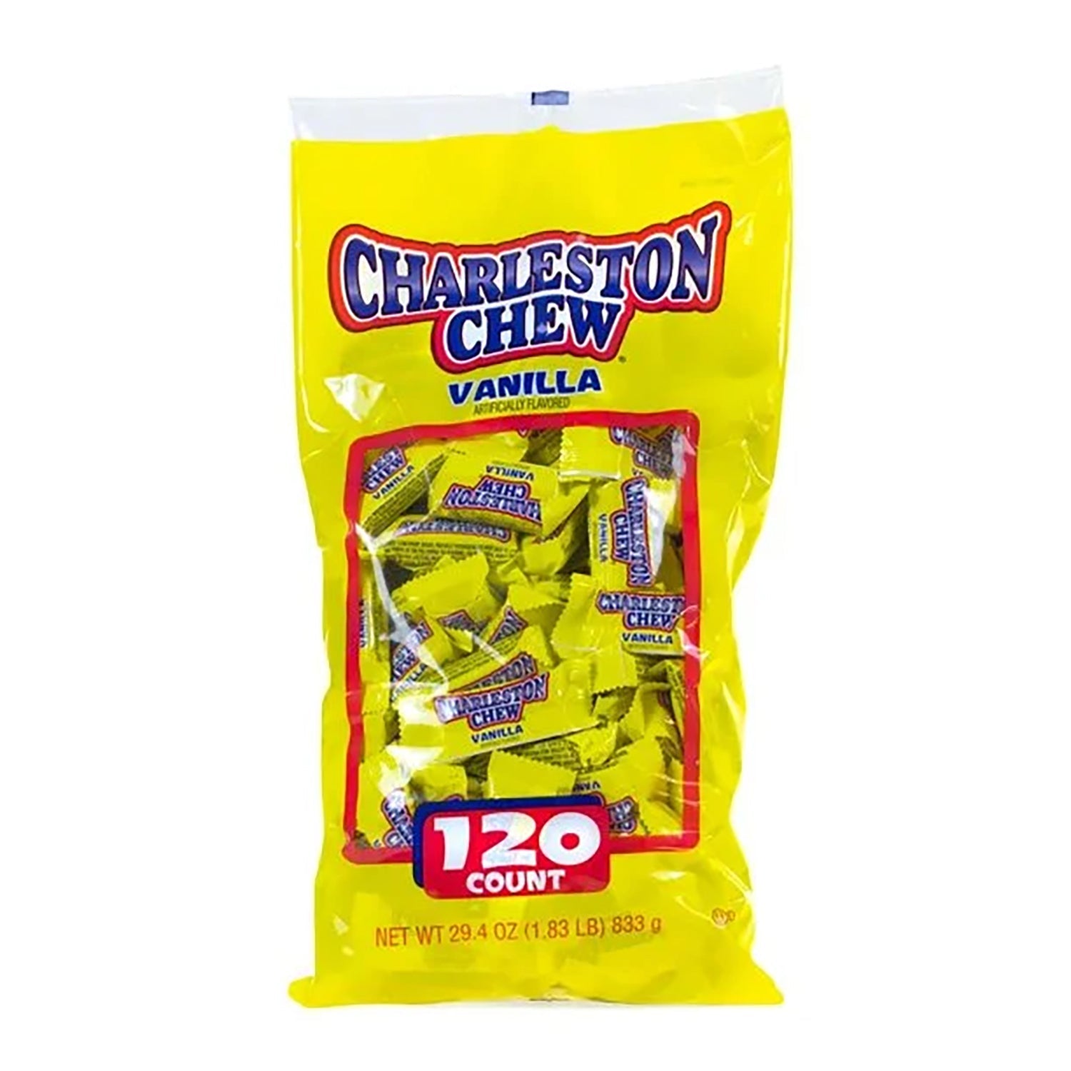 Charleston Chew Vanilla Flavor Candy Bars - Bulk 120 Count Bag | Party Favors, Halloween Treats, Office Snacks & Movie Night Confections