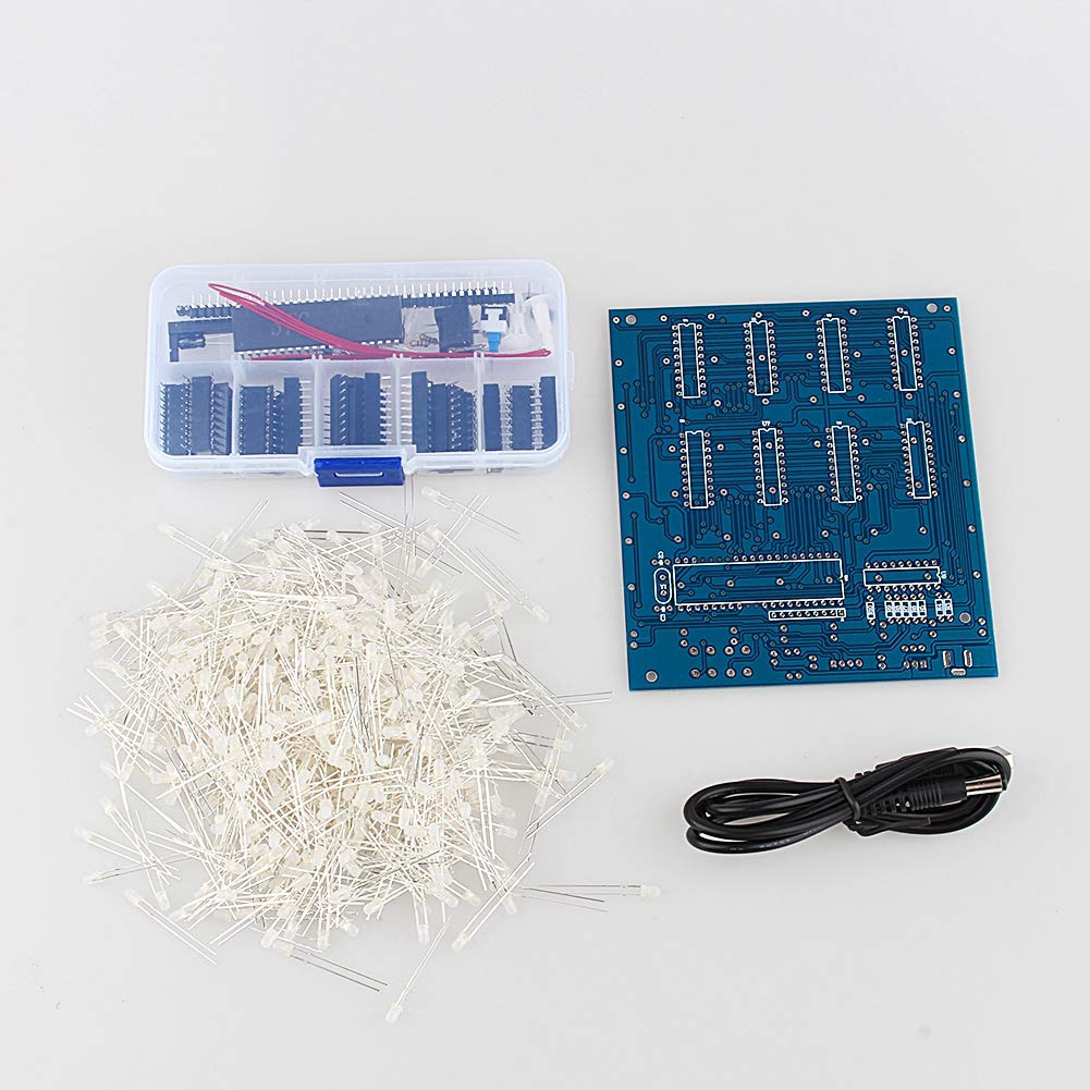 3D LED DIY Cube Light Kit - 8x8x8 Blue Ray for Kids Learning & STEM Activities