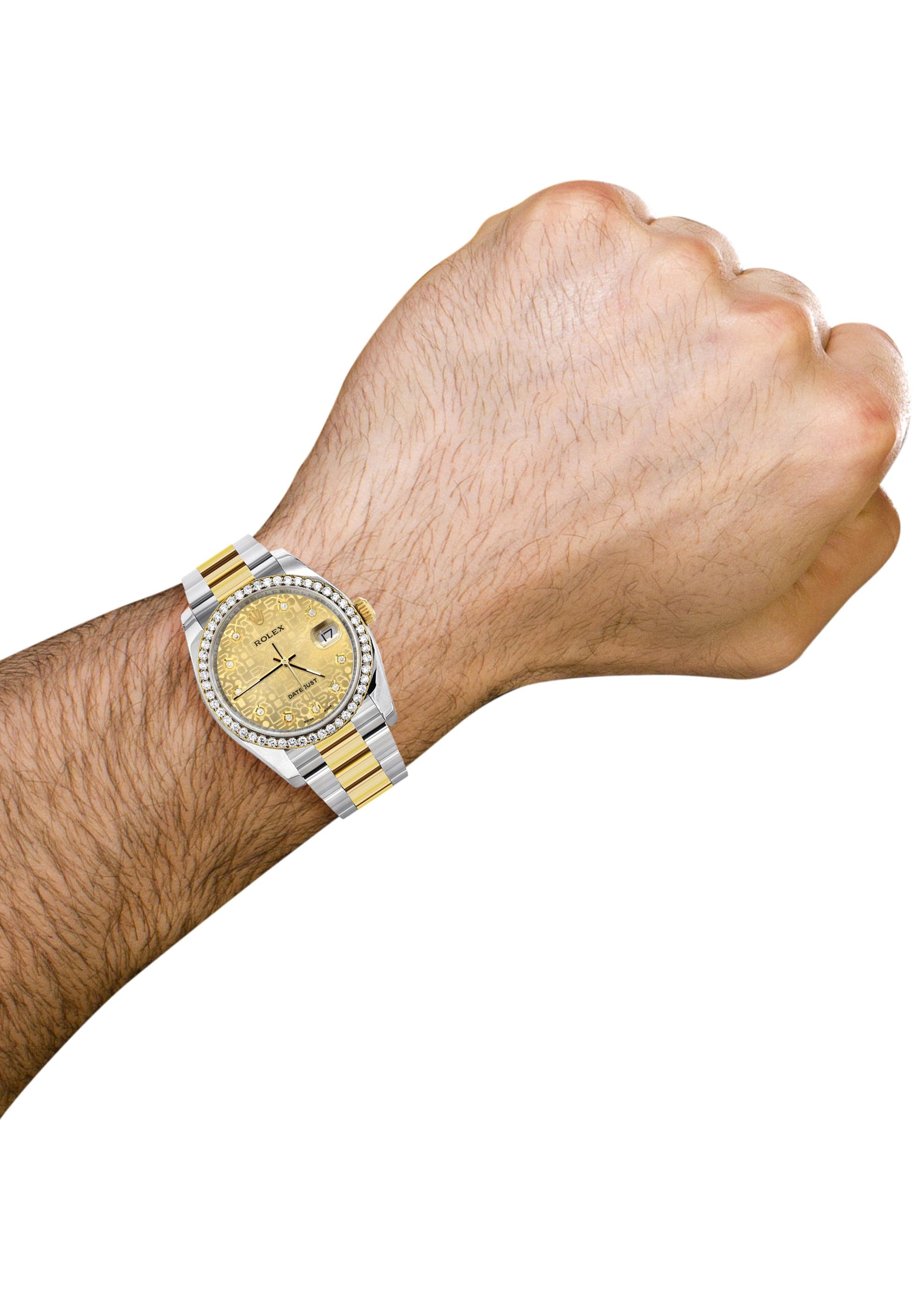Luxury Rolex Datejust 36mm Men's Watch - 18K Gold & Diamond Bezel, Gold Dial, Oyster Bracelet | Perfect for Business, Formal Events & Luxury Gift Giving