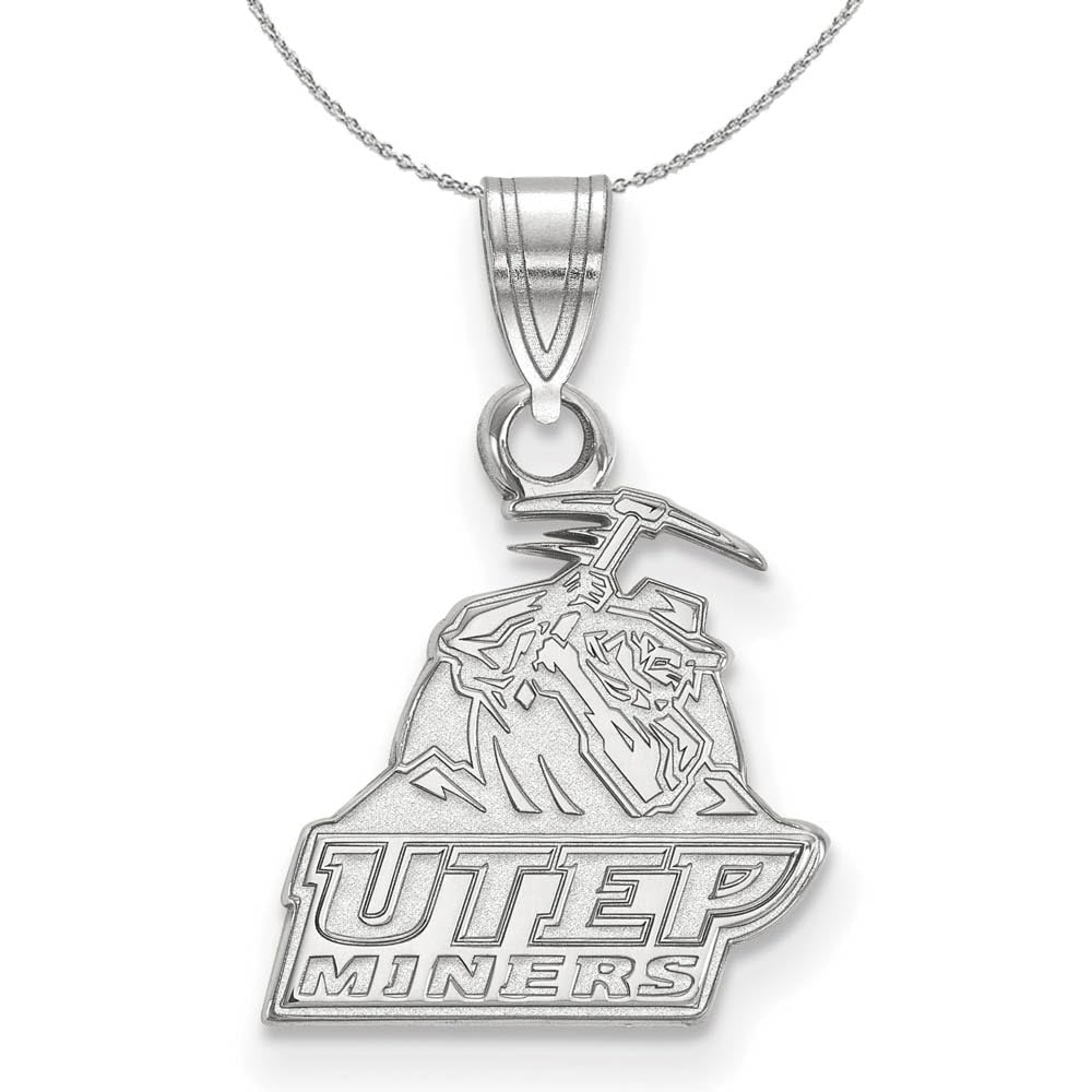 UTEP Black Bow Sterling Silver Pendant Necklace - Perfect for Graduation Gifts, University of Texas at El Paso Alumni Jewelry & Everyday Elegance