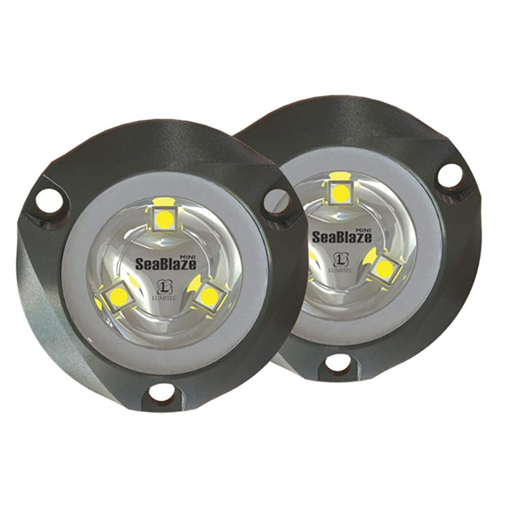 Lumitec SeaBlaze Mini Underwater LED Boat Lights - Marine Grade Waterproof Fishing Lights for Dinghy, Skiff, Yacht - Sold as Pair - Perfect for Night Fishing & Underwater Illumination