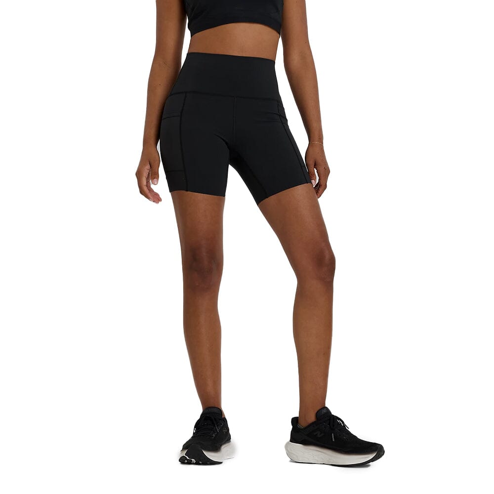 New Balance Women's Sleek Pocket High Rise Short 6 - Comfortable Athletic Shorts for Running, Yoga & Gym Workouts
