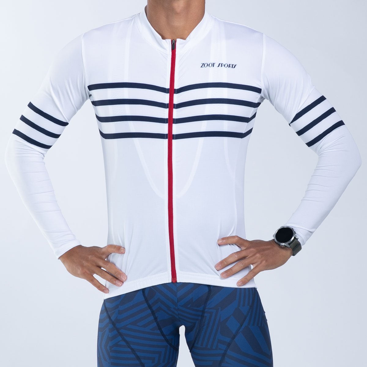 Men's Limited Edition Cycling Sun Protection Long Sleeve Jersey - Allez Stripes Design for Road Biking & Outdoor Sports