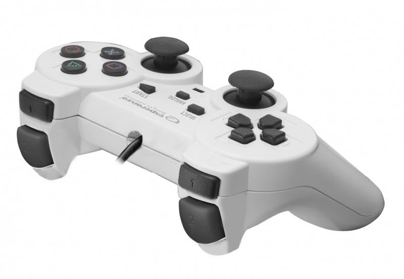 ESPERANZA EGG106W CORSAIR Vibration Gamepad for PC, PS2, PS3 - Ergonomic Gaming Controller with Dual Shock for Enhanced Gameplay Experience | Perfect for Racing, Fighting, and Action Games
