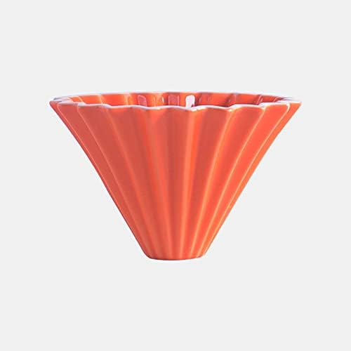 Ceramic Origami Filter Cup - Manual Pour Over Coffee Maker for Home, Cafe & Camping | Non-Electric Coffee Dripper with Reusable Filter | Perfect Coffee Gift (Orange) | Enjoy Specialty Brews Anywhere