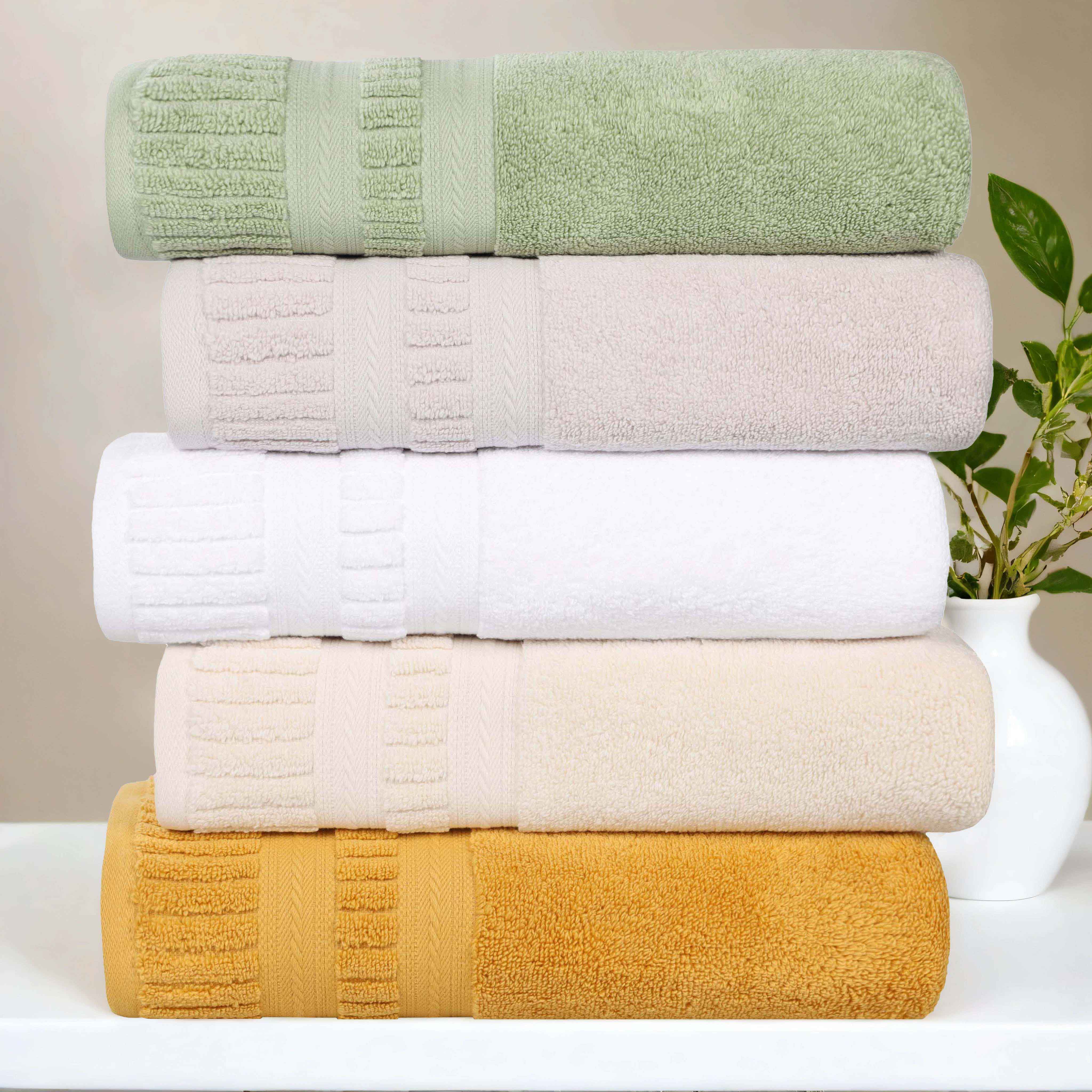 Venice Zero Twist Cotton Medium Weight Absorbent 3-Piece Bath Towel Set - Soft & Quick-Drying for Spa, Gym, and Beach Use