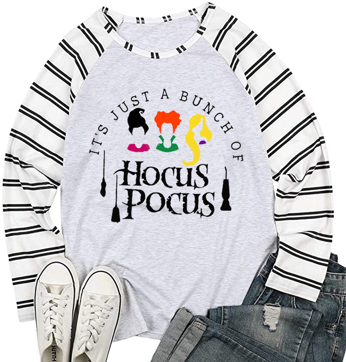 Women's Sanderson Sisters Hocus Pocus Halloween T-Shirt - Vintage Bed and Breakfast Movie Tee for Costumes, Cosplay & Halloween Parties