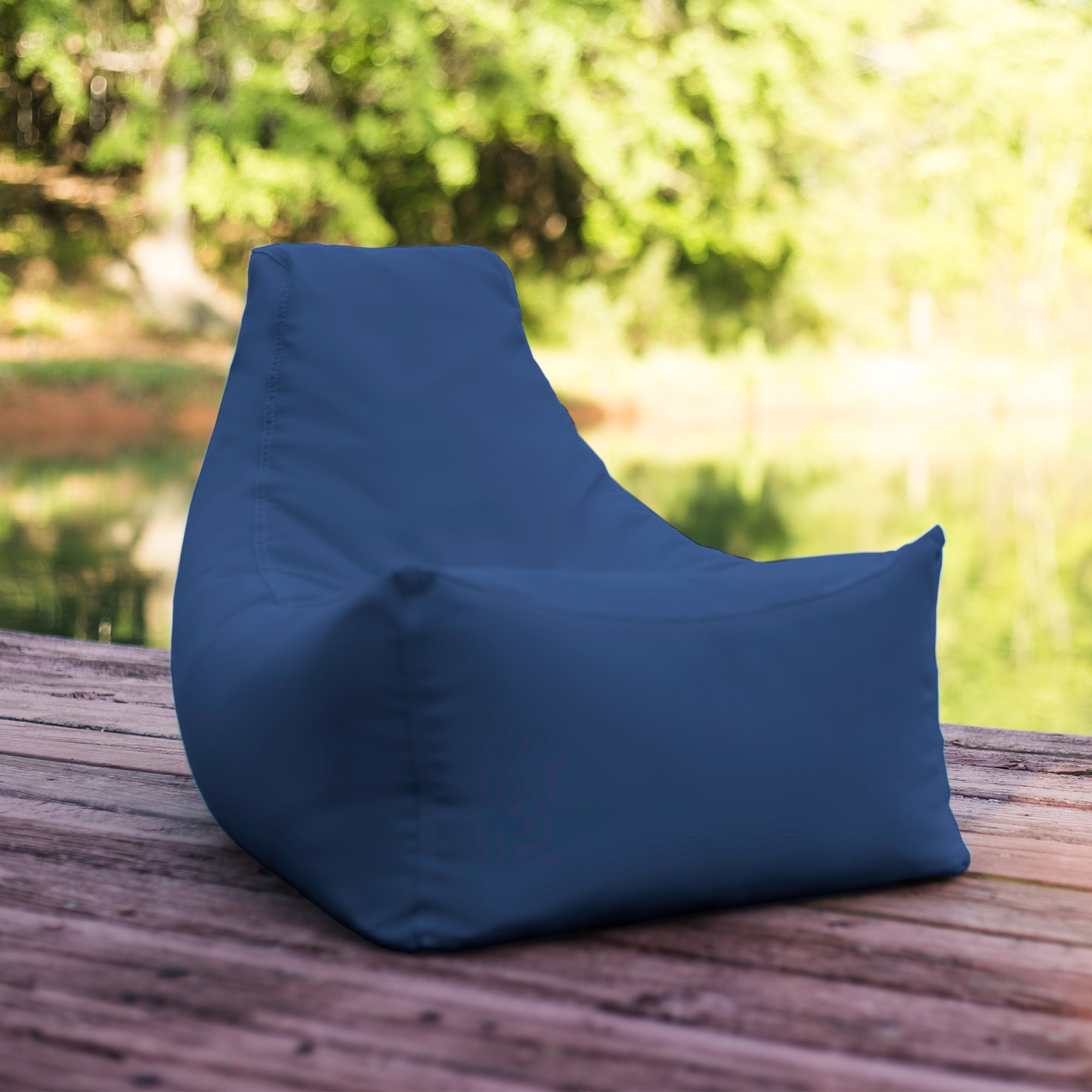Jaxx Juniper Jr Outdoor Kids Bean Bag Chair - Waterproof Garden Chair for Children, Navy Blue - Perfect for Backyard, Patio, Camping & Indoor Playroom