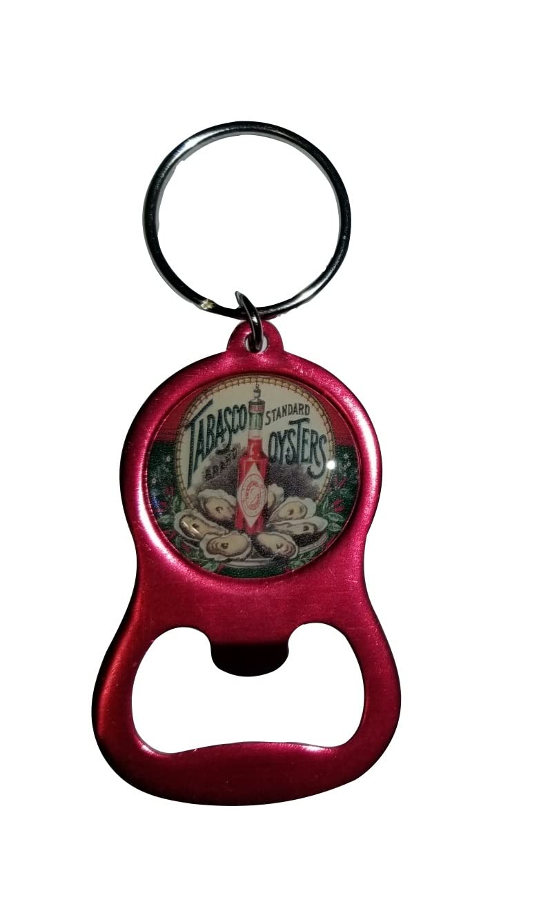 TABASCO Keychain with Bottle Opener - Vintage Oyster Design - Perfect Gift for Hot Sauce Enthusiasts - Great for Parties, BBQs, and Everyday Carry