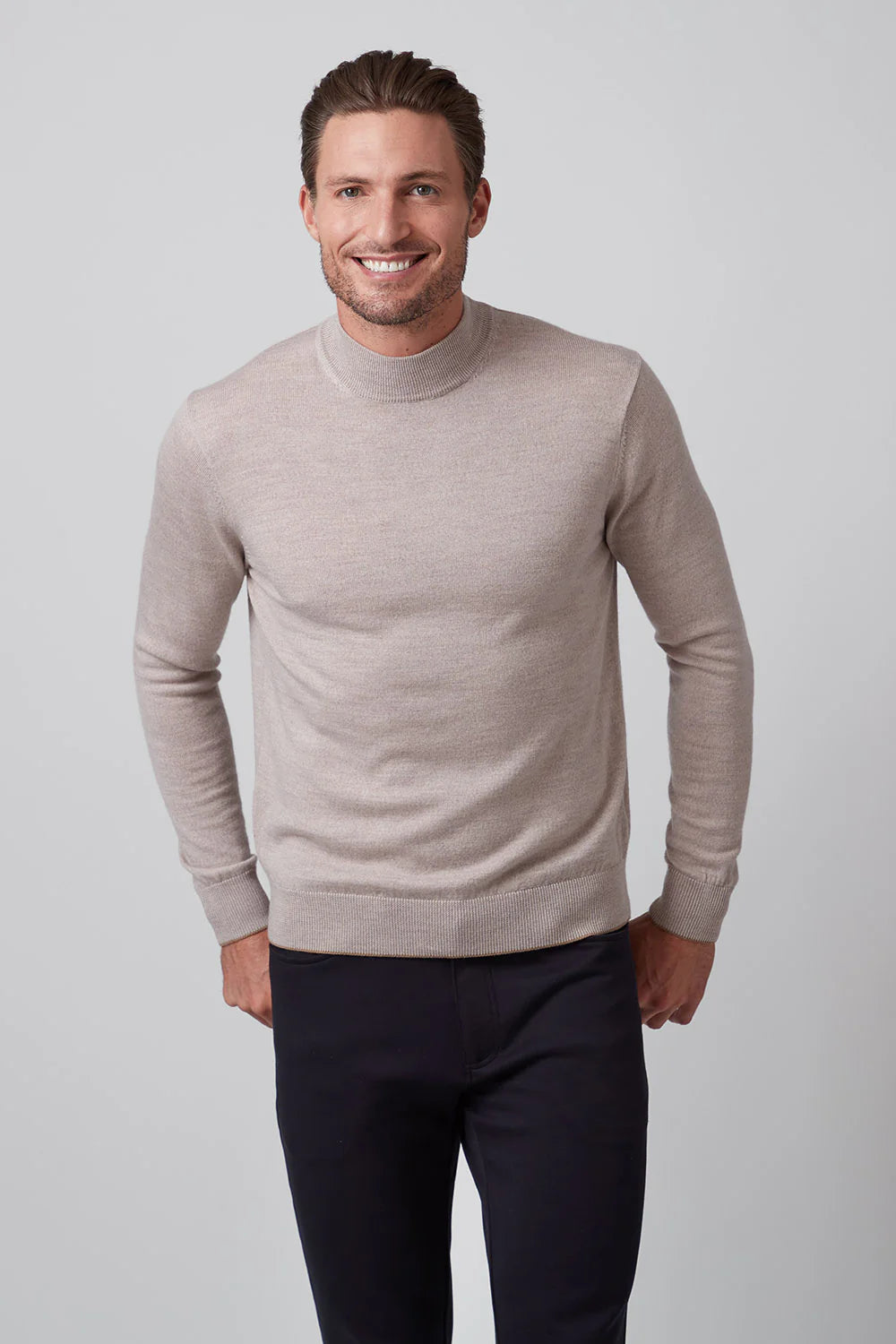 RAFFI SLD LS Mock Neck Sweater for Women - Soft Long Sleeve Knit Pullover - Perfect for Fall & Winter Layering, Office Wear & Casual Outfits