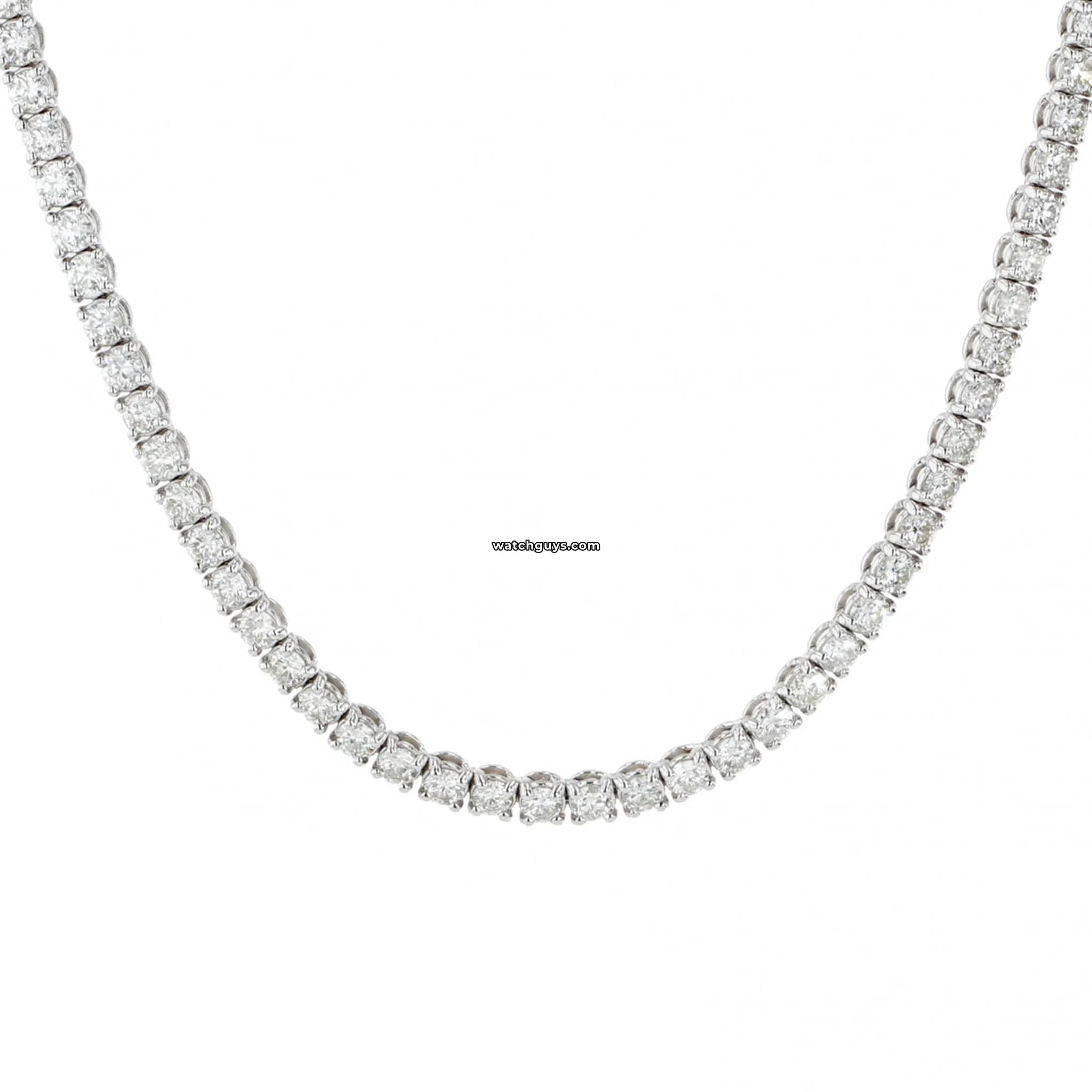25 Carat Diamond Tennis Necklace in 14k White Gold - Elegant Jewelry for Weddings, Parties & Special Occasions