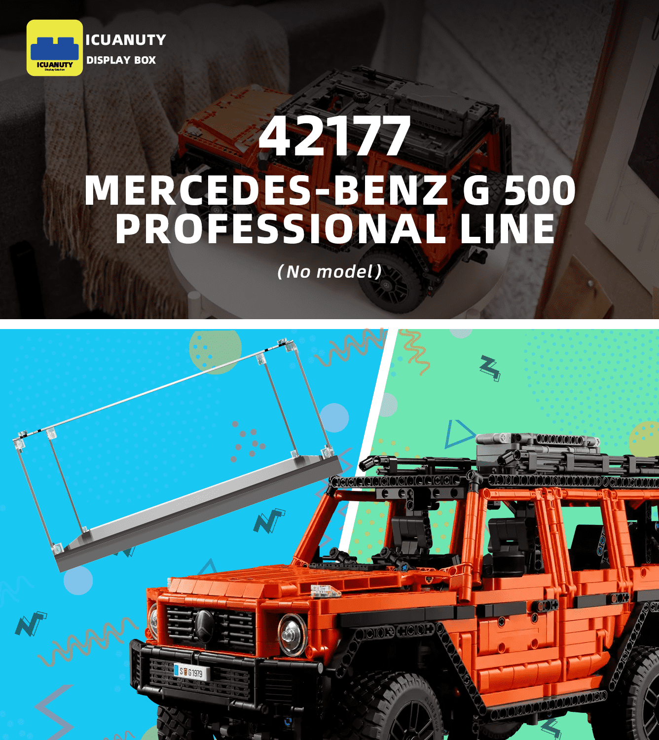 LEGO Mercedes Benz G 500 Professional 42177 Display Case - Protective Showcase for Collectible LEGO Car Models | Perfect for Home Decor, Office Display & Gift Giving