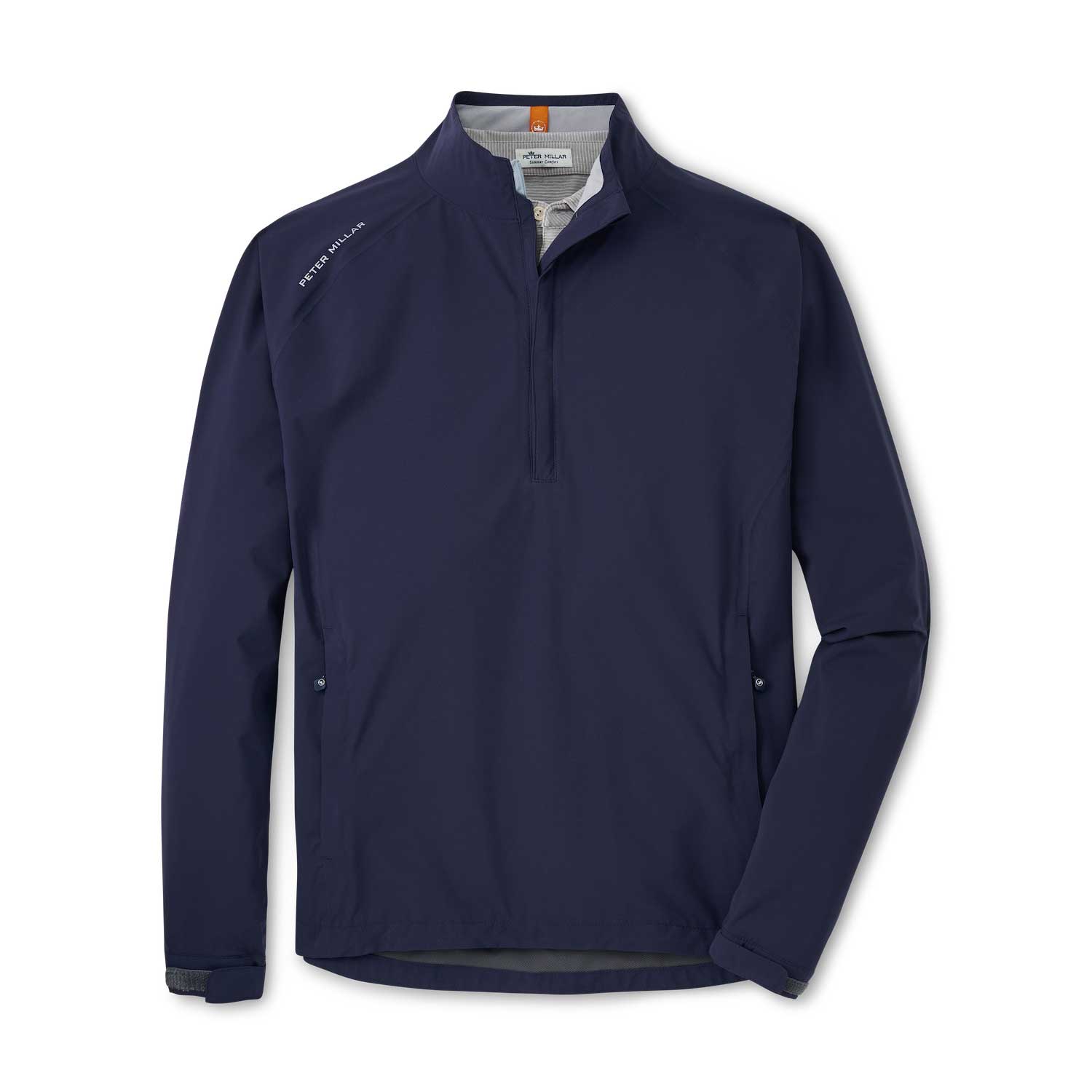 Peter Millar Shield Half Zip Rain Shell Jacket for Men - Waterproof Windbreaker with Lightweight Comfort (Navy Blue) - Perfect for Hiking, Golfing & Outdoor Adventures
