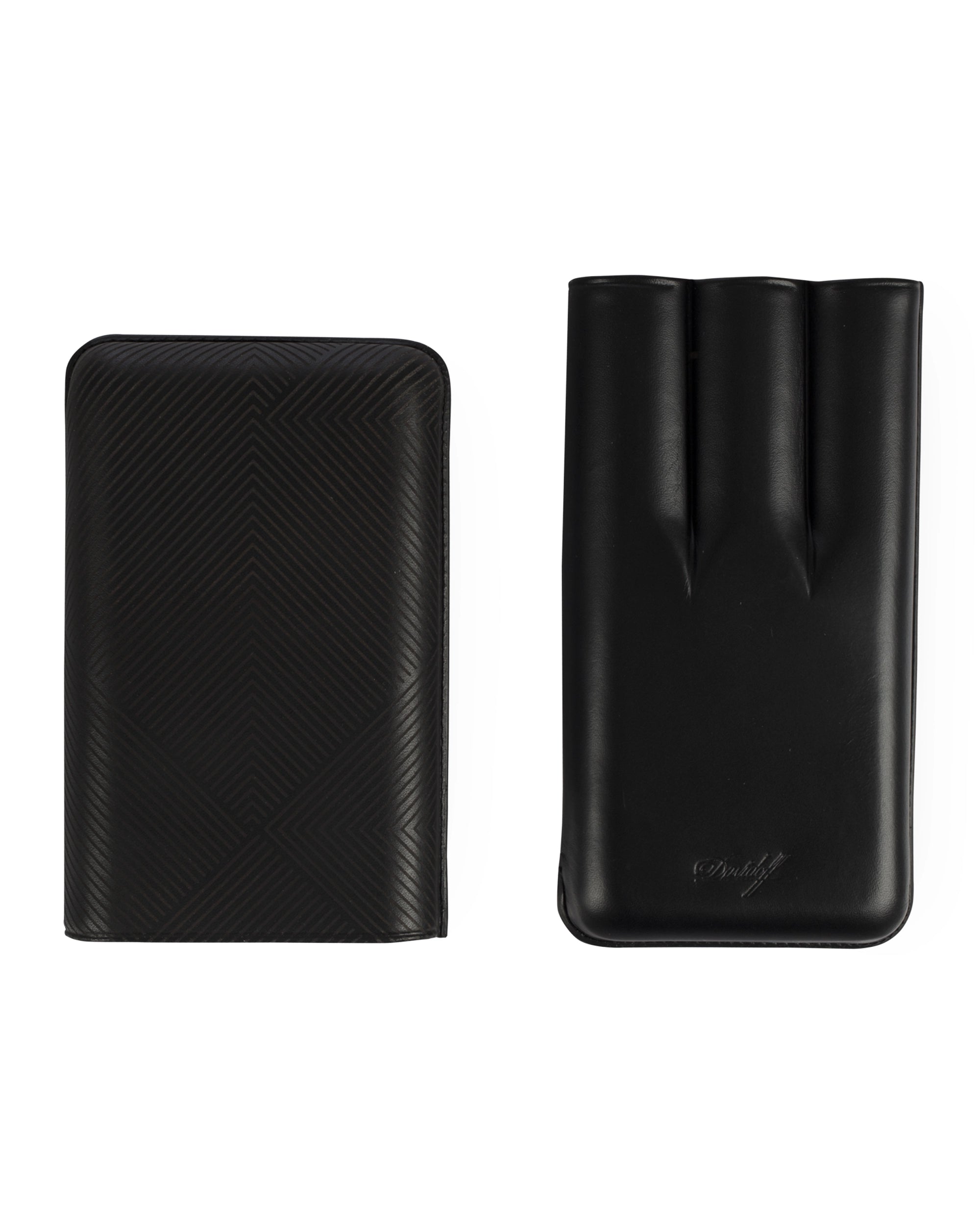 Premium Davidoff Leather Cigar Case with Leaf Design - Travel Humidor for Cigar Aficionados | Perfect for Gifts, Business Trips & Outdoor Smoking
