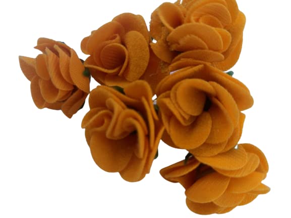 ATI Fashion Yellow Rose Hair Flower Bun Pins - Metal Jura Hair Clips for Women & Girls - Bridal Hair Accessories for Wedding, Prom & Special Occasions