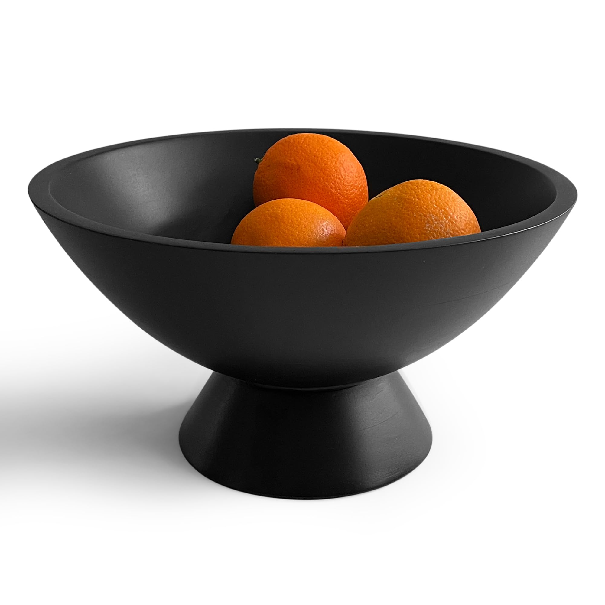 10 Inch Black Pedestal Bowl - Elegant Footed Fruit Bowl for Candy, Keys & Home Decor | Holds 4 lbs - Perfect for Dining Table Centerpiece, Kitchen Counter Display & Living Room Decor