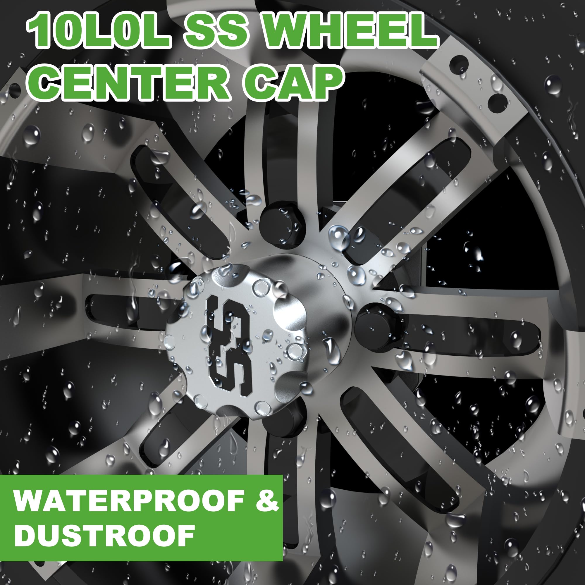 10L0L Golf Cart Wheel Center Caps - SS Chrome Push-In Style Hubcaps, Universal Fit for Yamaha, EZGO, Club Car & More - 4 Pack - Dust Cover for Enhanced Protection (Perfect for Golf Course, Resort & Neighborhood Use)