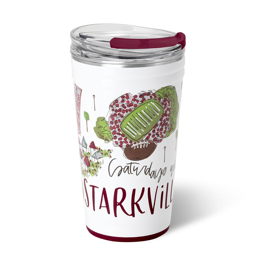 24oz Saturdays in Starkville Party Cup - Insulated Stainless Steel Tumbler for Tailgating, BBQs & Outdoor Events
