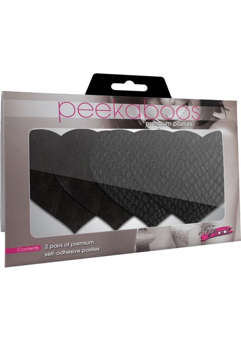 Peekaboo Pasties Classic Black Hearts - Adhesive Nipple Covers for Women, Reusable & Invisible Under Clothing - Perfect for Weddings, Date Nights, and Lingerie