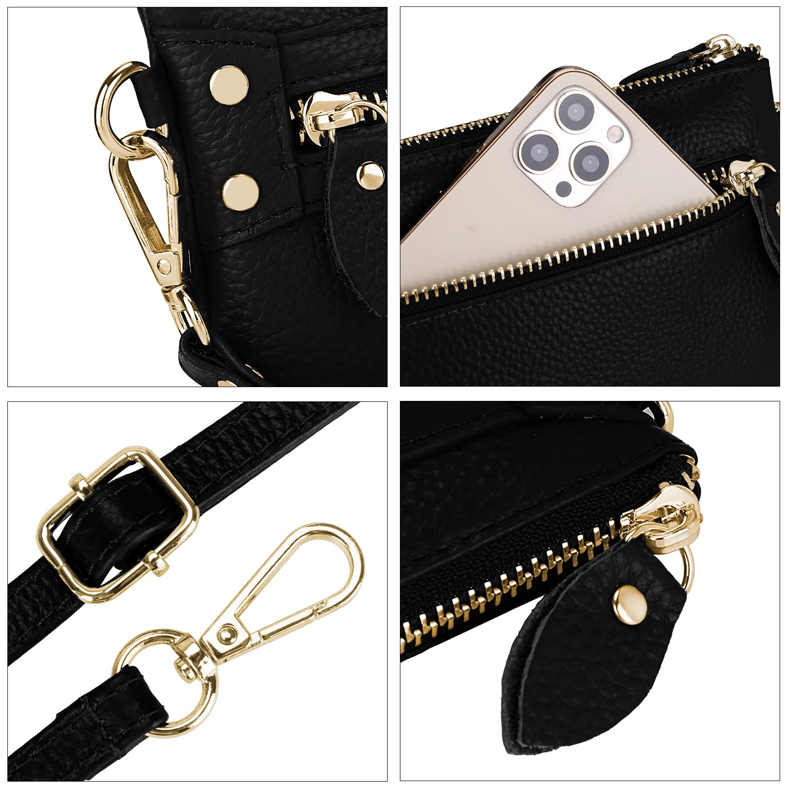 YALUXE Genuine Leather Wristlet Purse for Women - Party & Evening Use