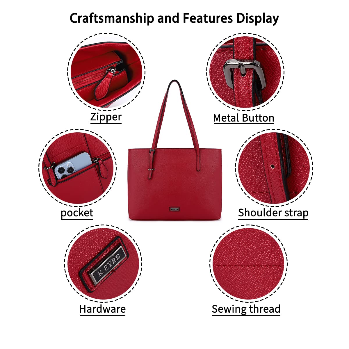 Stylish Women's Faux Leather Tote Bag - Large Capacity Shoulder Purse with Wallet Organizer | Perfect for Work, Travel & Everyday Use