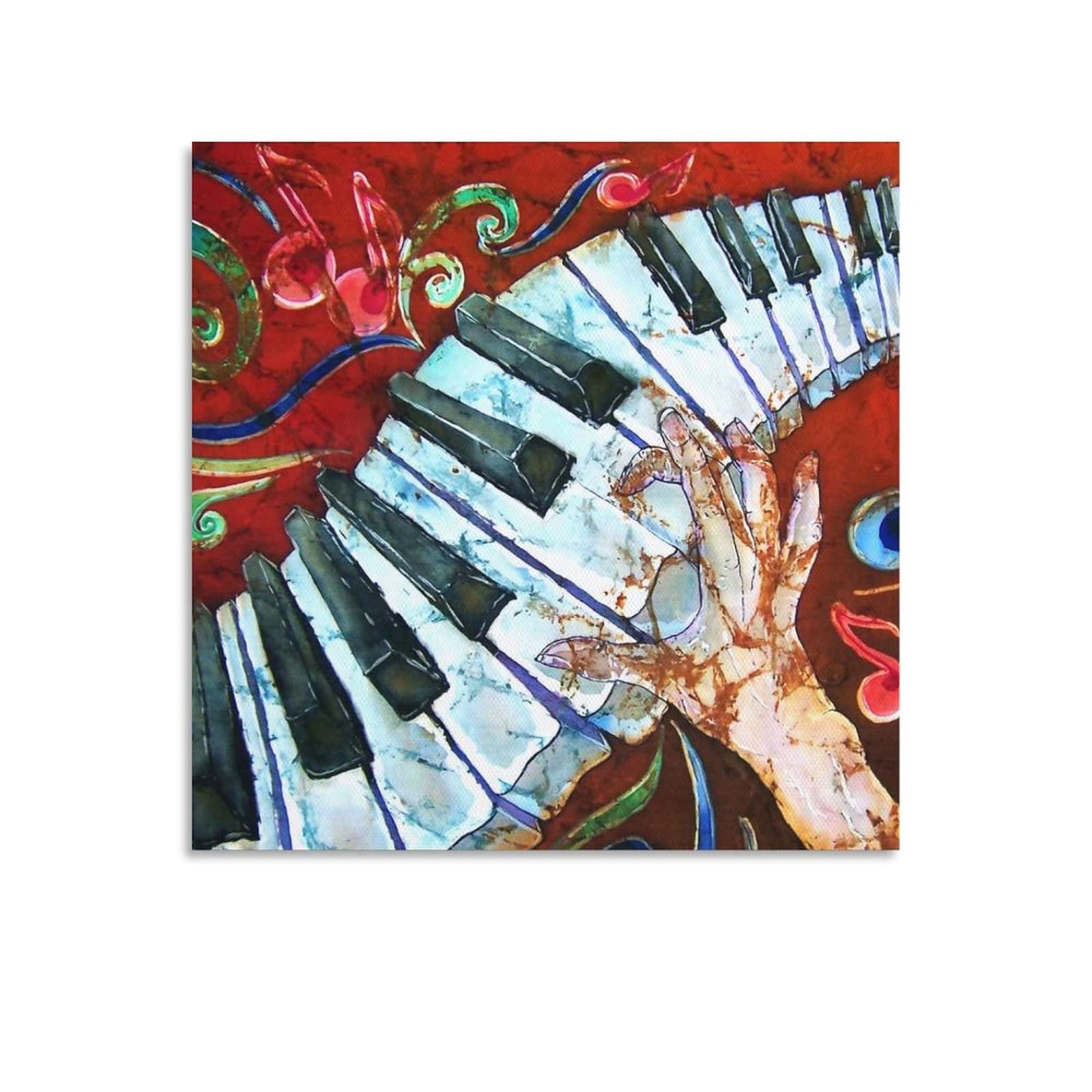 Impressionist Piano Music Posters - 12x12 Inch (30x30cm) Canvas Wall Art for Bedroom & Home Decor - Perfect Gift for Musicians & Music Lovers - Enhance Your Room Aesthetic with Vintage Style Wall Paintings