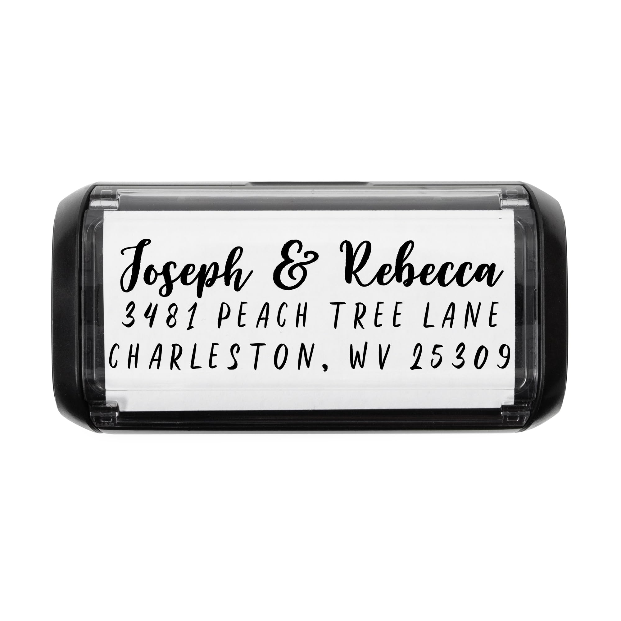 Personalized Self-Inking Return Address Stamp - Custom Joseph & Rebecca Address Stamp for Wedding Invitations, Envelopes & Mailings