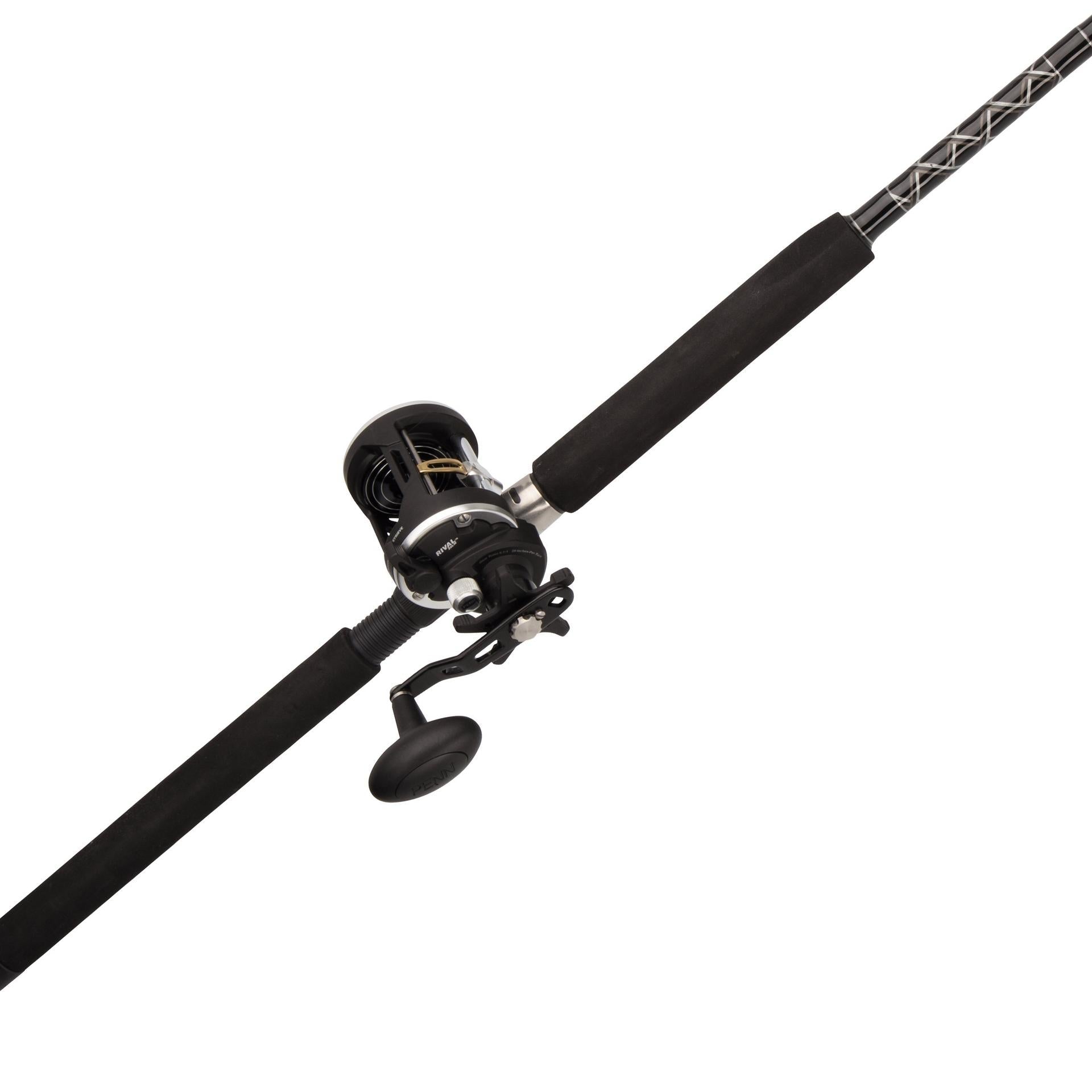 Rival™ Level Wind Conventional Fishing Rod and Reel Combo - Saltwater & Freshwater Fishing Gear for Bass, Trout, and Catfish