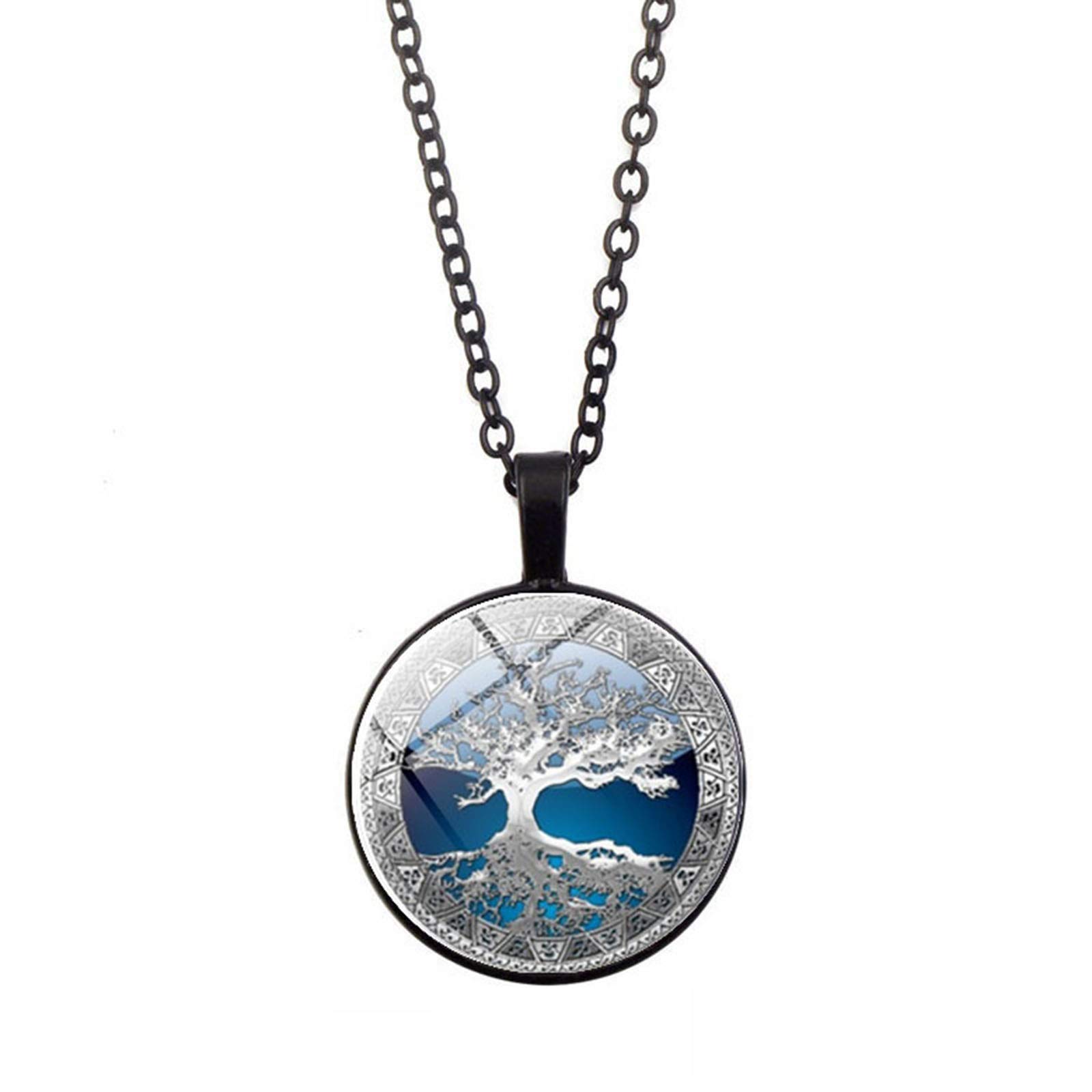 Elegant Clavicle Chain Necklace for Women - Gemstone Celtic Tree of Life Pendant - Fashionable Birthday & Christmas Jewelry Gift for Girls (Black, One Size) - Perfect for Date Nights, Parties & Special Occasions