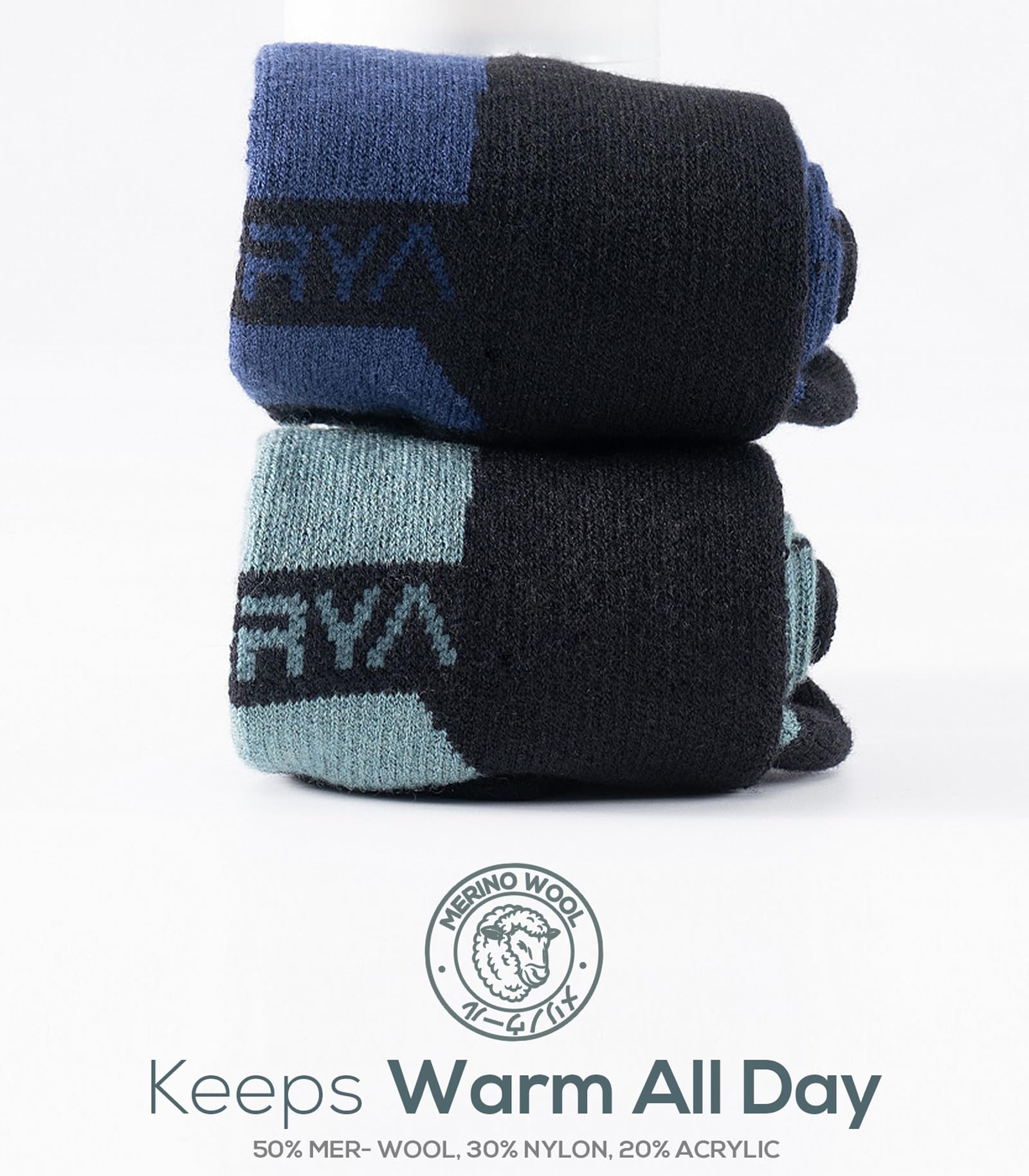 Premium Merino Wool Ski Socks for Men & Women - Thermal Over-the-Calf Winter Socks for Skiing, Snowboarding & Cold Weather Outdoor Activities - Warm & Breathable Hiking Socks for Snow Sports & Winter Adventures