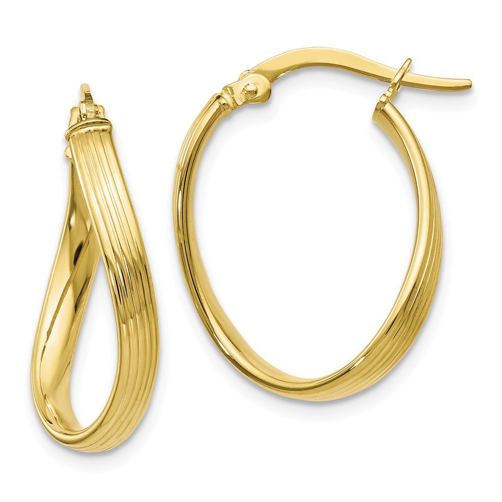 10K Yellow Gold Hinged Tube Hoop Earrings - 23mm x 20mm | Classic Dainty Everyday Jewelry for Women | Perfect for Work, Date Night & Special Occasions