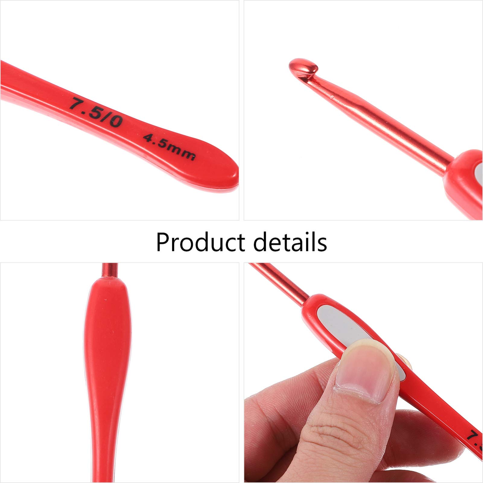 EXCEART 9-Piece Colorful Plastic Crochet Hook Set - Ergonomic Handle Knitting Needles for Beginners, Crochet Starter Kit with Aluminum Hooks - Perfect for DIY Yarn Crafts, Amigurumi, and Blanket Making