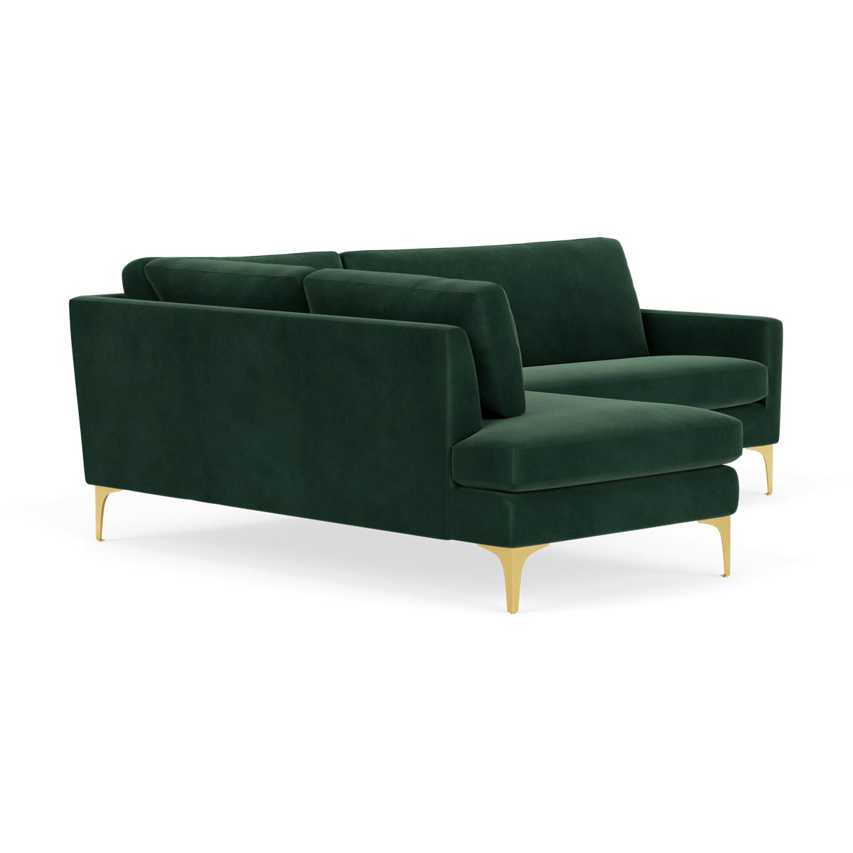 Astha Velvet Left Corner Sofa - Modern L-Shaped Sectional Couch for Small Spaces, Living Room & Apartment Decor - Soft Velvet Fabric, Comfortable Seating for Family & Guests