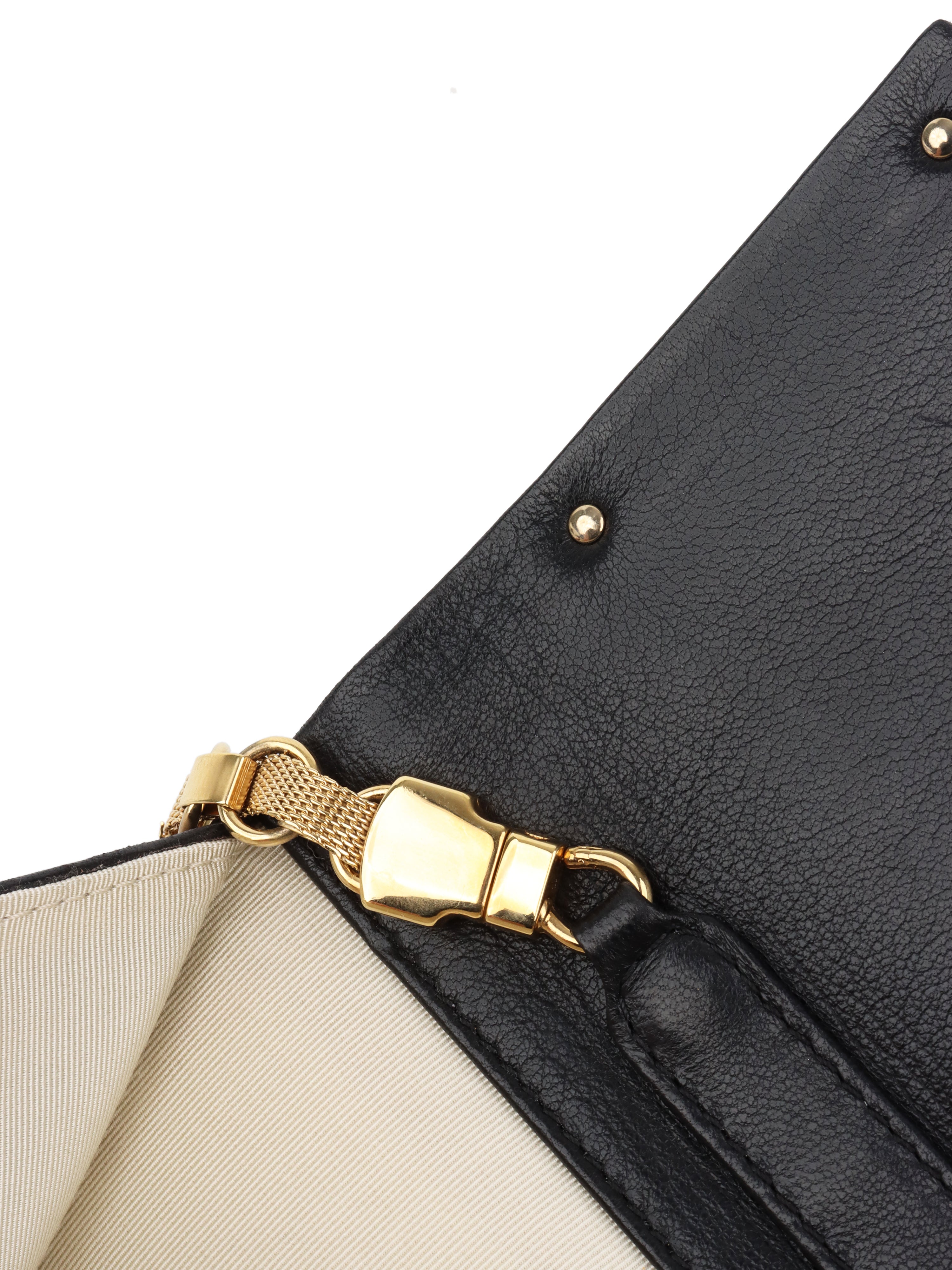 Versace Black Leather Slim Clutch Purse for Women - Elegant Evening Bag for Parties, Weddings & Special Occasions