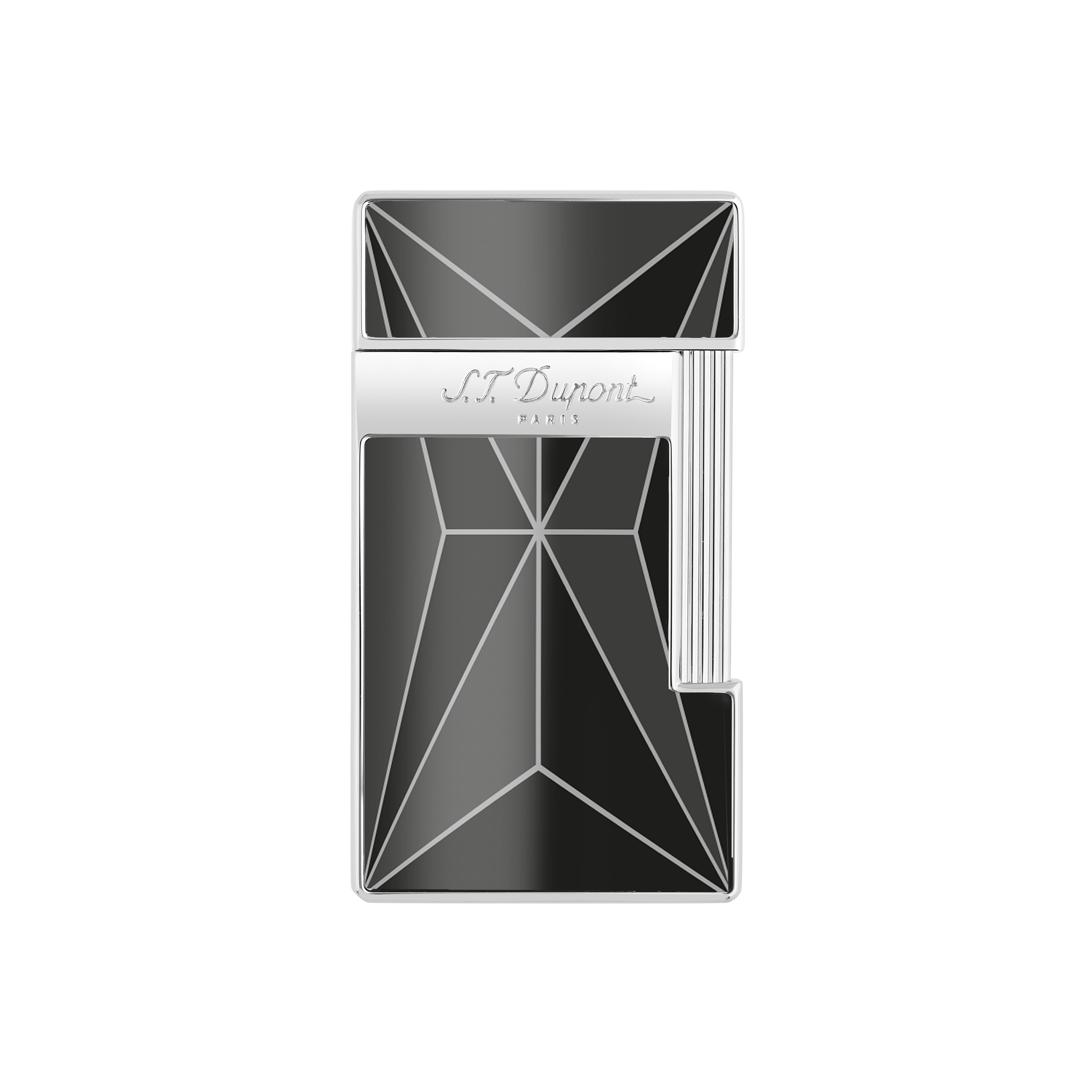S.T. Dupont Fire X Black & Chrome Slim Lighter - Premium Butane Cigar & Cigarette Accessory for Home, Office & Outdoor Use