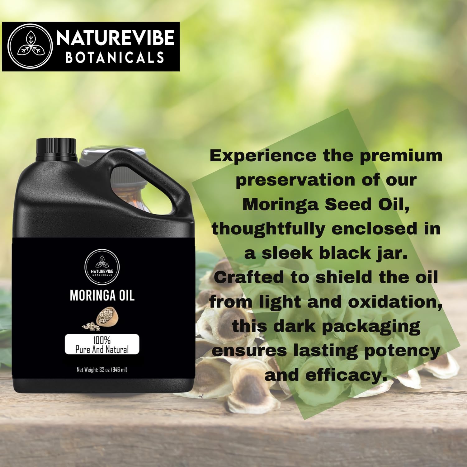 Naturevibe Botanicals Organic Coffee Bean Oil & Moringa Seed Oil Combo - 32oz Each | Cold Pressed, Unrefined for Hair Growth, Skin Care & Massage | Perfect for Aromatherapy & DIY Beauty Products