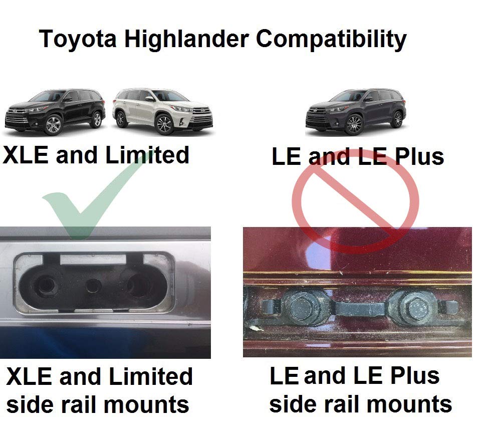 BRIGHTLINES Universal Roof Rack Cross Bars & Ski Rack Combo - Heavy Duty Aluminum Cargo Carrier for 2014-2019 Toyota Highlander XLE Limited (Silver) | Perfect for Road Trips, Camping Gear & Winter Sports Equipment