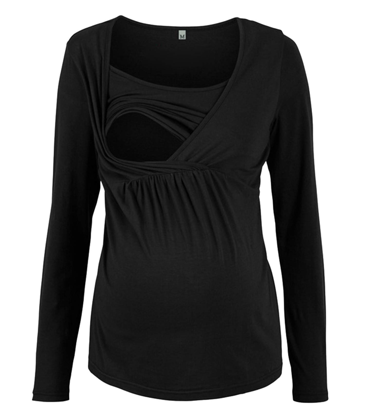 Andongnywell Women's Maternity Nursing Tops - Soft Long Sleeve Breastfeeding Shirts for Pregnant & Nursing Moms | Comfortable for Pregnancy, Nursing & Everyday Wear