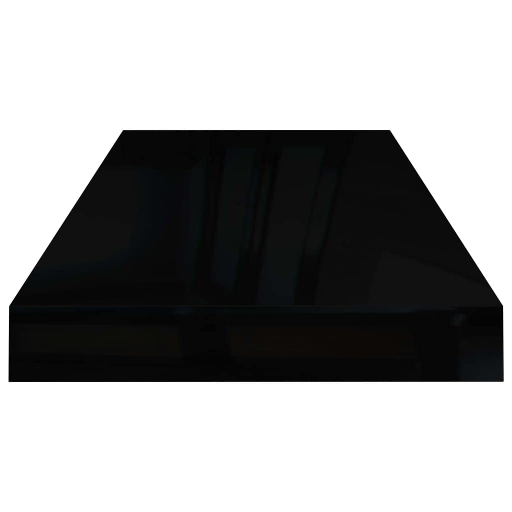 Floating Shelves Wall Mounted - 23.6x9.3x1.5 Inches High Gloss Black Display Shelf for Awards, Books, Collectibles, Home Decor - Perfect for Living Room, Bedroom, Office Organization (1 Piece)