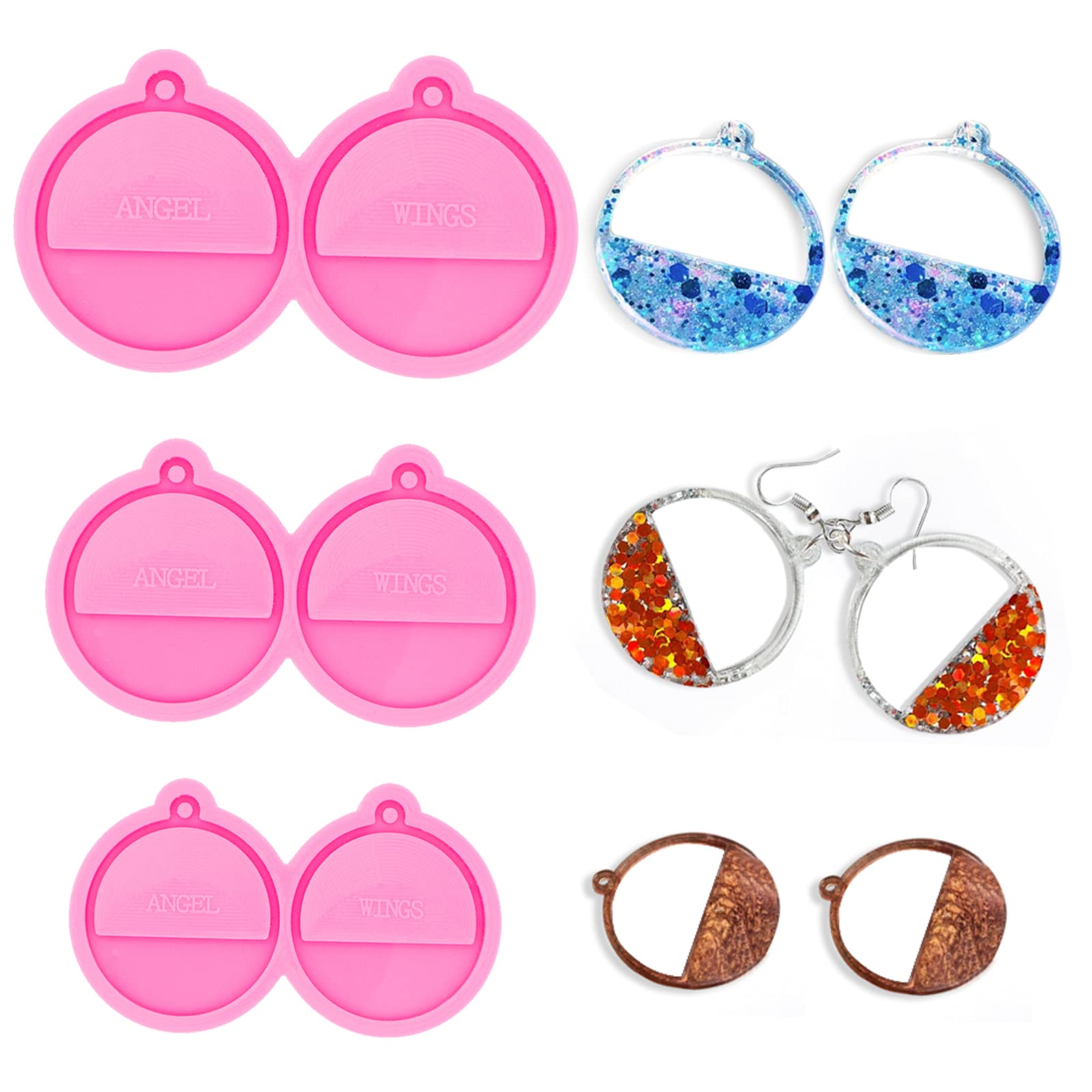 3Pcs Retro Circle Resin Earring Molds for Stud Earrings & Pendant Jewelry Making - Smooth Silicone Molds for DIY Resin Crafts & Casting - Perfect for Handmade Jewelry, Gifts, and Craft Projects