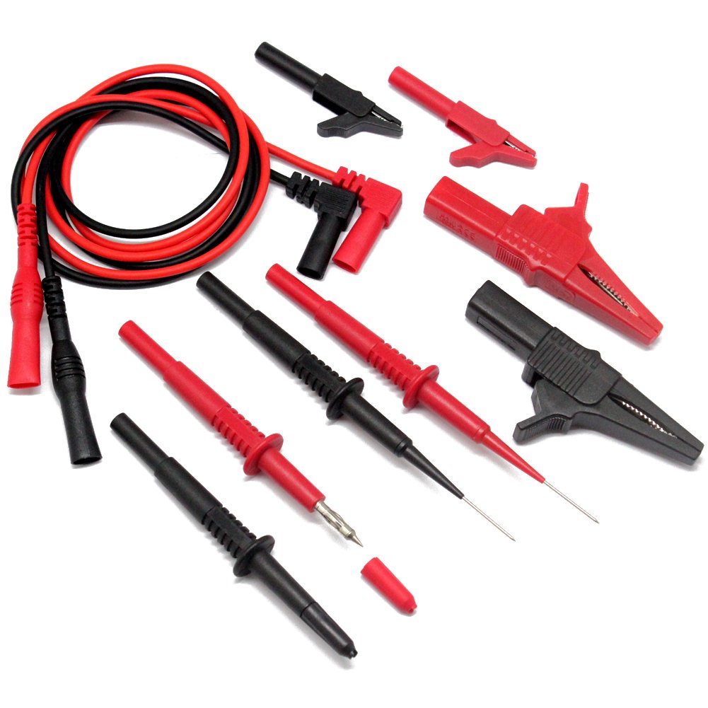 Aidetek Automotive Test Lead Kit - Shielded Alligator & Large Crocodile Clips for Multimeter, Voltage Tester, Circuit Testing (TLP20159) - Perfect for Car Electrical Diagnostics & Home Appliance Repair